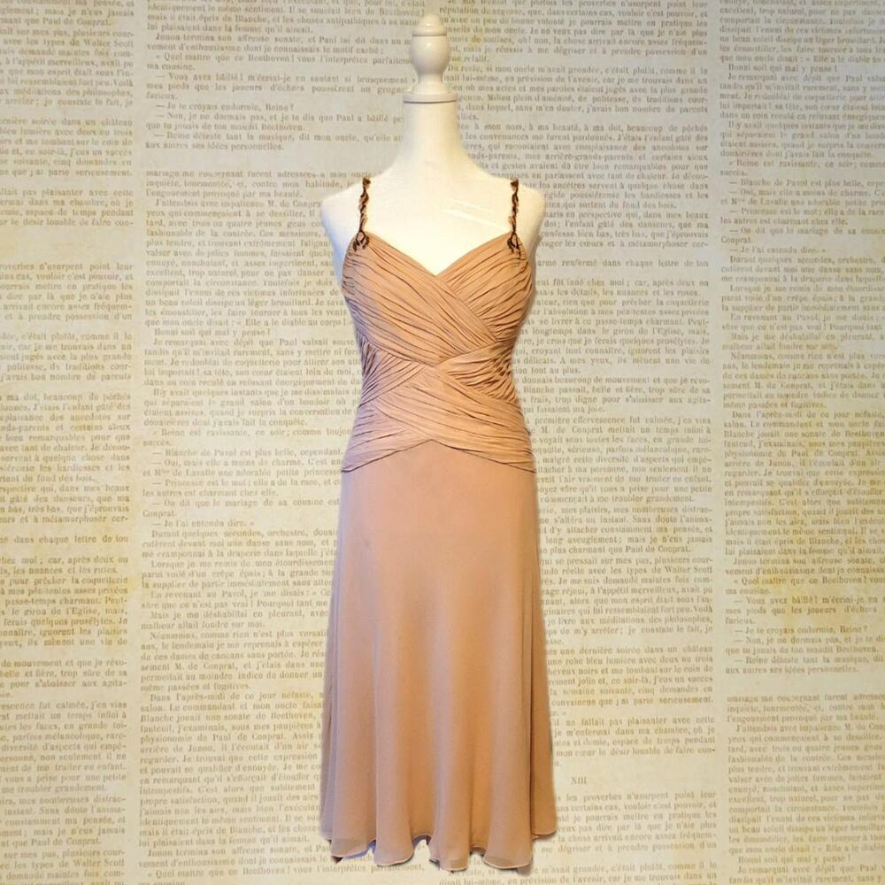 Anne Klein, Womans 6 | Vintage 100% Silk Dress With Beaded Spaghetti Straps